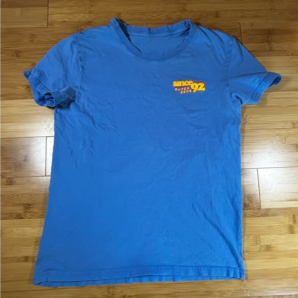 Dutch Bros Coffee Since 1992 Blue Graphic Tee Shirt Size Medium